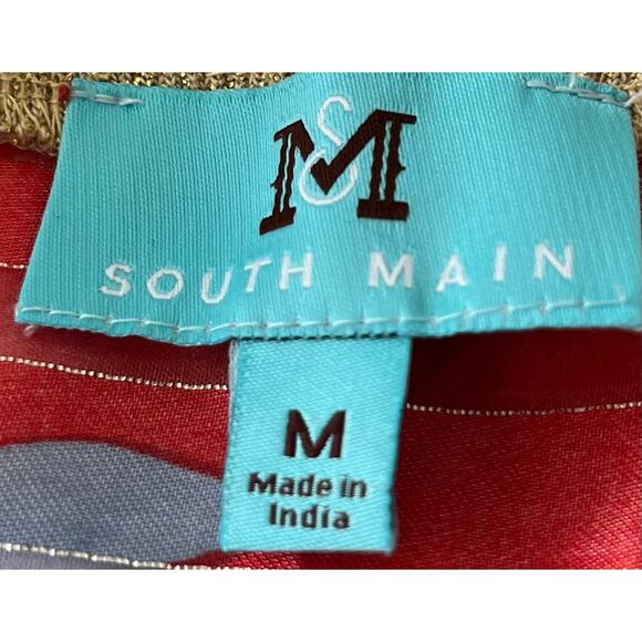 SOUTH MAIN SWIMSUIT COVER-UP, WOMENS, M, RED BLUE WHITE FLORAL, WIDE DOLMAN SLV - Picture 8 of 10